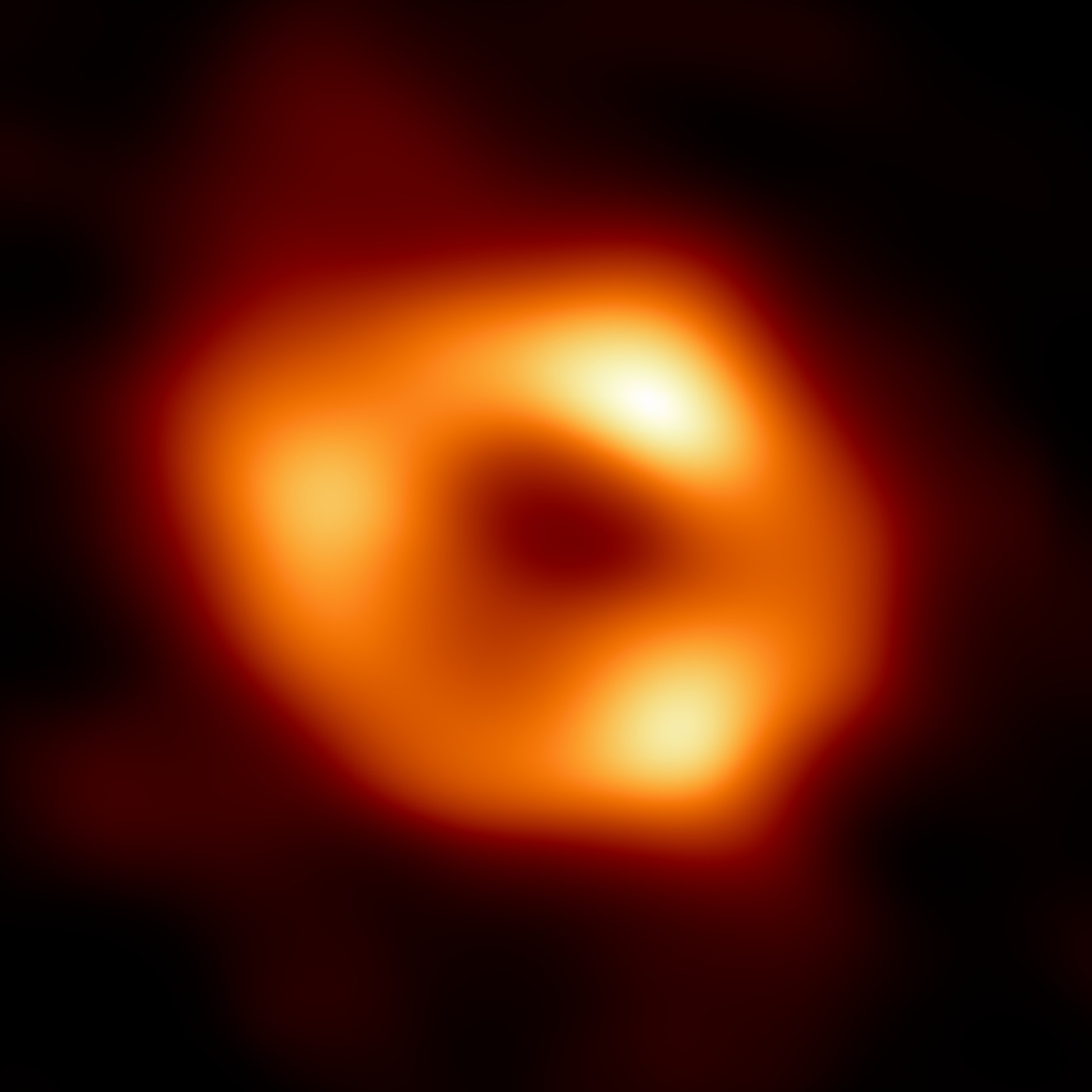 Event Horizon Telescope reconstruction of Sagittarius A*, the black hole at the centre of the Milky Way.
